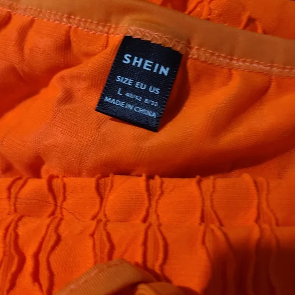 Neon Orange Textured 2 Piece Set - Picture 2 of 7